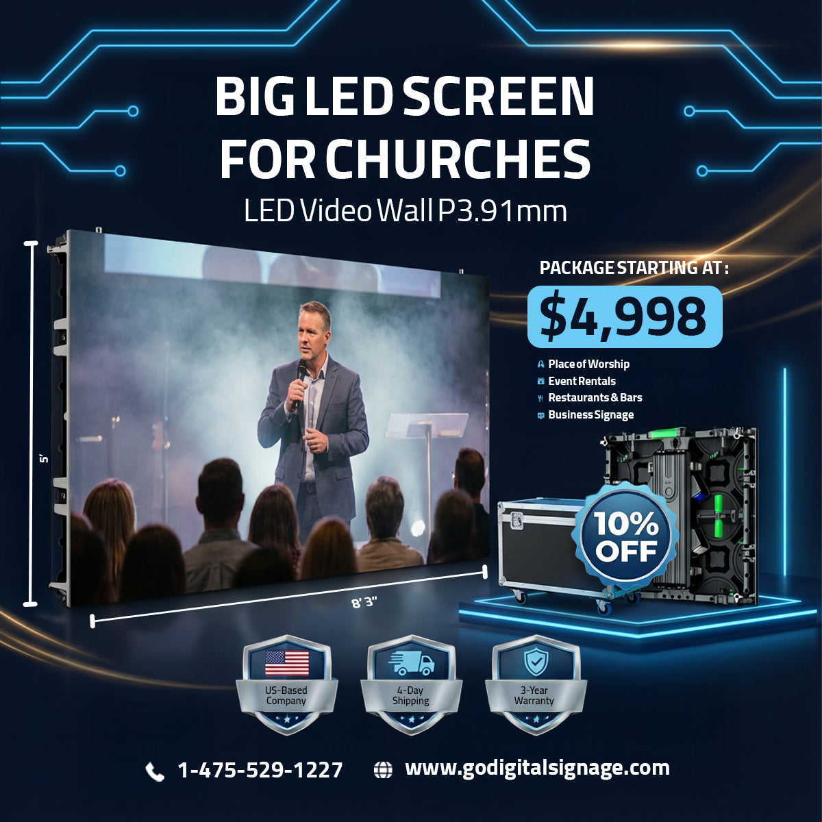 P3.91 LED VIDEO WALL